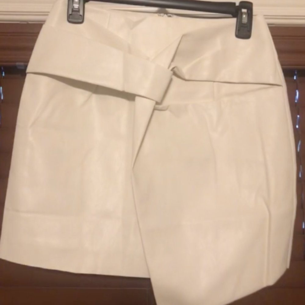 White leather skirt